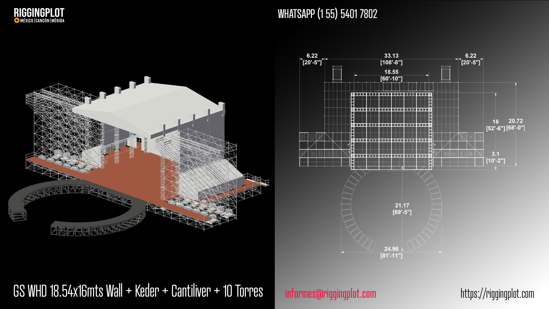 RENTA DE GROUND SUPPORT 18.54X16.00MTS CON LAYHER WALL, KEDER Y CANTILIVER DE 10 TORRES MÉRIDA